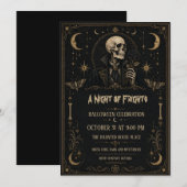 ゴシックスケルトンハロウィンパーティー Night of Frights 招待状 (正面/裏面)