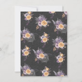 ゴシックスケルトンハートボウウォーター色ベビーシャワー 招待状 (裏面)