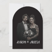 ゴシックスケルトンハート 結婚式事前お知らせ 招待状 (裏面)