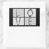 ゴシックスケルトンラブステッカー 長方形シール (バッグ)