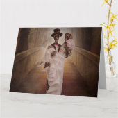 ゴシックスケルトン結婚ズのお祝いカード カード (黄色い花)