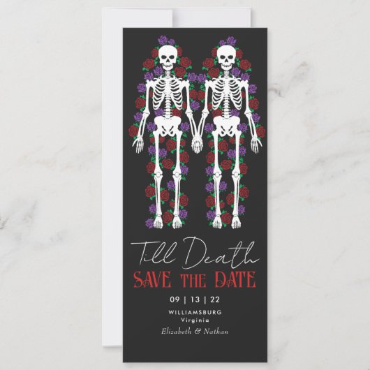 ゴシックスケルトン Till Death Save the Date 招待状 (正面)