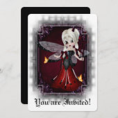 ゴシックスタイルのウェディングシャワーの招待状 リトルデビル レディバグ2 招待状 (正面/裏面)