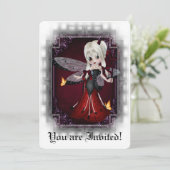 ゴシックスタイルのウェディングシャワーの招待状 リトルデビル レディバグ2 招待状 (スタンド正面)