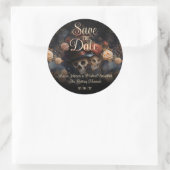 ゴシックスタイルのスケルトン ウェディングセーブザデートカード ラウンドシール (バッグ)