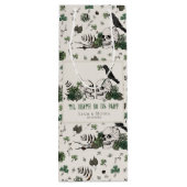 ゴシックスタイルのセントパトリックデー フローラル スカル アイリッシュ ウェディング ワインギフトバッグ (裏面)