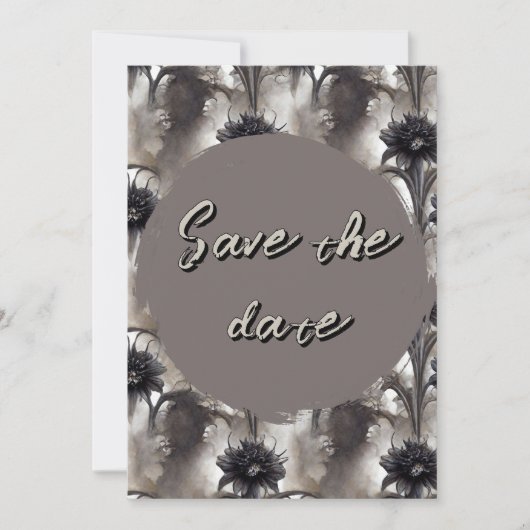 ゴシックスタイルのダークなSave the Date セーブザデート (正面)