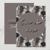 ゴシックスタイルのダークなSave the Date セーブザデート (正面/裏面)