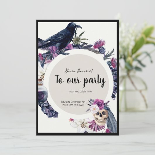 ゴシックスタイルのパーティ招待状 招待状 (スタンド正面)