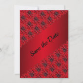 ゴシックスタイルの真紅のダリアでSave the Date セーブザデート (正面)