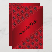 ゴシックスタイルの真紅のダリアでSave the Date