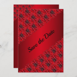 ゴシックスタイルの真紅のダリアでSave the Date セーブザデート