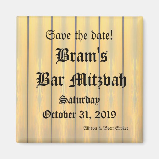 ゴシックスタイルイカット日付磁石の保存 マグネット (正面)