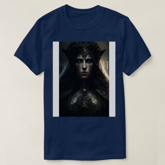 ゴシックスタイルタロットの高い巫女 Tシャツ (デザイン正面)