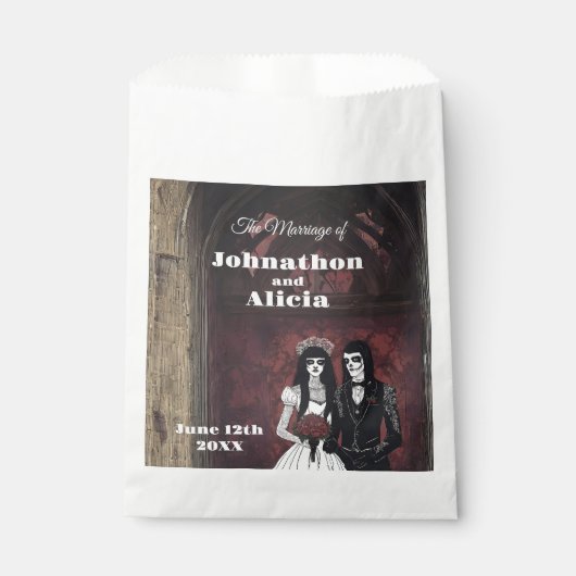 ゴシックスタイル結婚のテーブルのデコレーションDark Moody フェイバーバッグ (正面)