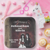 ゴシックスタイル結婚のテーブルのデコレーションDark Moody ペーパープレート (パーティー)