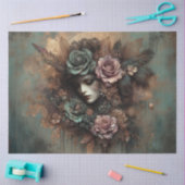 ゴシックスチームパンクビクトリアンフローラレディーデクページ 薄葉紙 (クラフト)