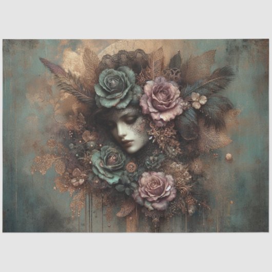 ゴシックスチームパンクビクトリアンフローラレディーデクページ 薄葉紙 (正面)