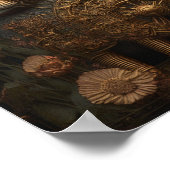 ゴシックスチームパンク金ゴールド猫 ポスター (角)