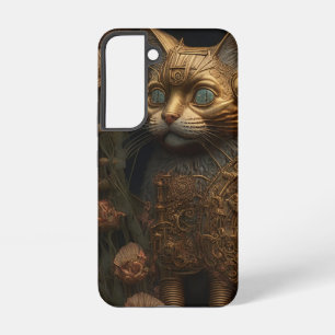 ゴシックスチームパンク金ゴールド猫 SAMSUNG GALAXY S22ケース