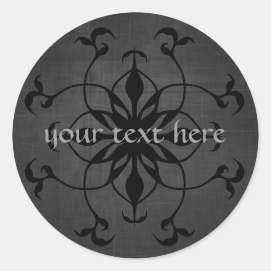 ゴシックステッカーにテキストを入れて ラウンドシール (正面)