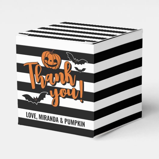 ゴシックストライプカボチャこうもりハロウィンサンキュー フェイバーボックス (正面サイド)