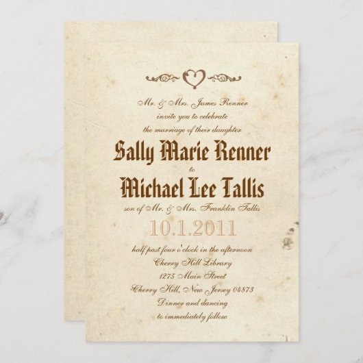 ゴシックストーリーブックフェアリータール招待状 招待状 (正面/裏面)