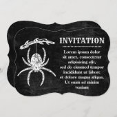 ゴシックスパイダーが枝から吊るされている招待状 招待状 (正面/裏面)