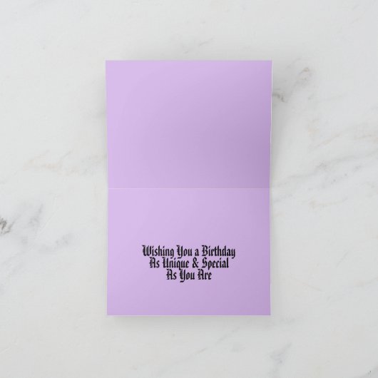 ゴシックスパイダーウェブおよび砂時計誕生日 カード (内部)