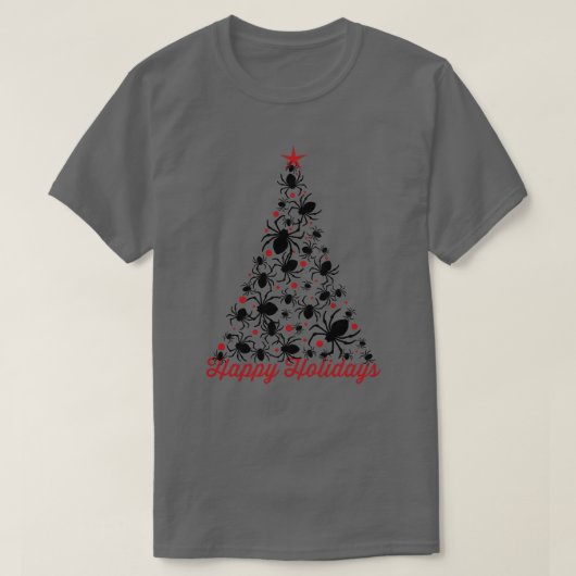 ゴシックスパイダークリスマスツリー Tシャツ (デザイン正面)