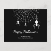 ゴシックスパイダーズシンプル白黒ハッピーハローウィン シーズンポストカード (正面)