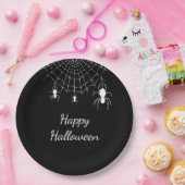 ゴシックスパイダーズシンプル白黒ハッピーハローウィン ペーパープレート (パーティー)