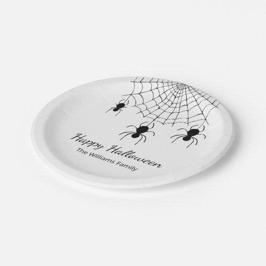 ゴシックスパイダーズ白黒ハローウィンパーティ ペーパープレート (アングル)