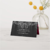 ゴシックス結婚クロワークのテーブルブルゴーニュID866 プレイスカード (裏面)