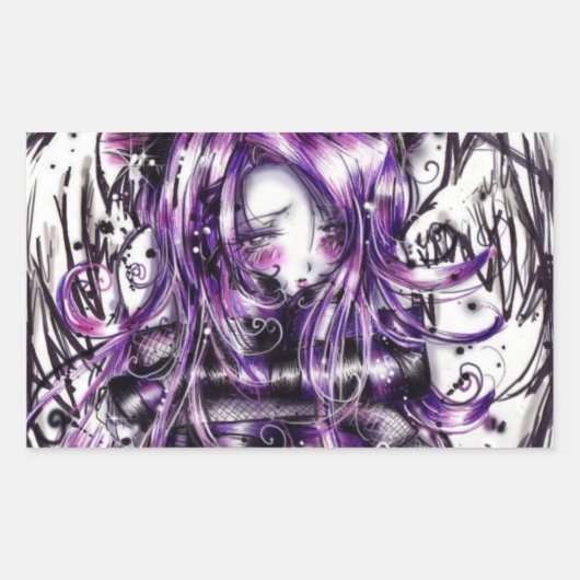 ゴシックセシーステッカー 長方形シール (正面)