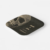 ゴシックセピアハーフスカルヘッドヴィンテージハロウェディング ペーパープレート (傾斜あり)