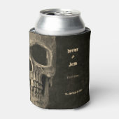 ゴシックセピアハーフスカルヘッドヴィンテージハロウェディング 缶クーラー (缶正面)