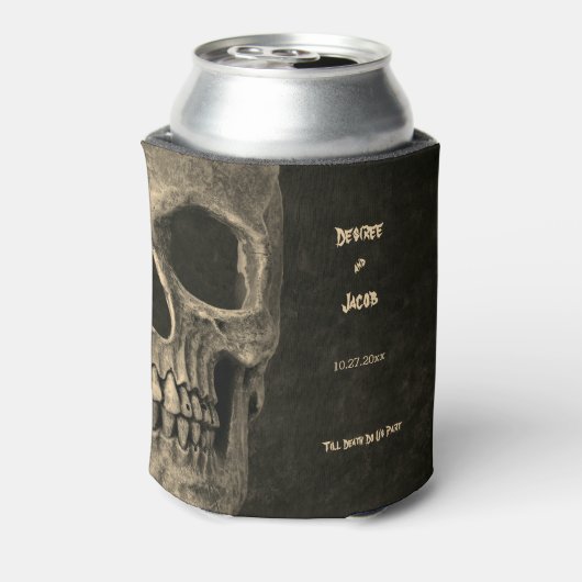 ゴシックセピアハーフスカルヘッドヴィンテージハロウェディング 缶クーラー (缶裏面)
