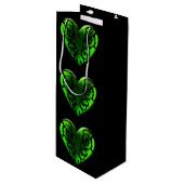 ゴシックセントパトリックの日グリーンハートボックス ワインギフトバッグ (正面アングル)