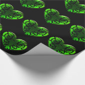 ゴシックセントパトリックの日グリーンハート紙 ラッピングペーパー (角)