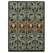 ゴシックセージグリーンオーナメント付きスカル クリップボード (裏面)