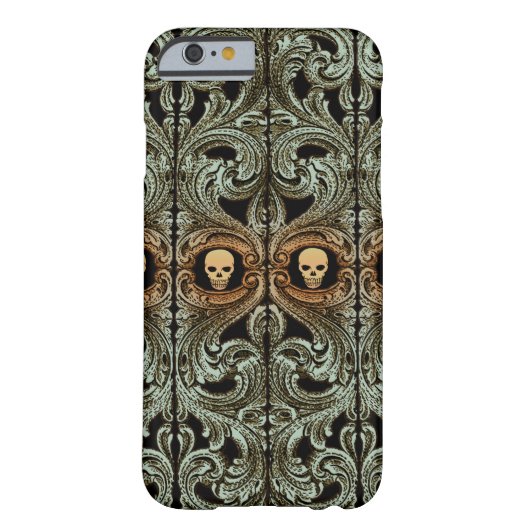 ゴシックセージグリーンオーナメント付きスカル Case-Mate iPhoneケース (裏面)