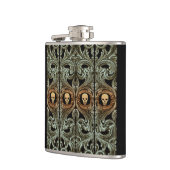 ゴシックセージグリーンオーナメント付スカル フラスク (左)