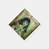 ゴシックゾンビガールハロウィーンホラー スタンダードカクテルナプキン (角)
