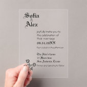ゴシックタイポグラフィ結婚ブラック アクリル招待状 (インサイチュ (ポータブル))