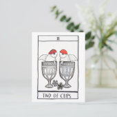 ゴシックタロットアートかわいい金魚カップラブ ポストカード (スタンド正面)