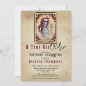 ゴシックタロットカードA Tiniビット古い誕生日パーティー 招待状 (正面)