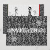 ゴシックダマグランジスクパーティーレッド&ブラック（スパイダー付） 招待状 (正面/裏面)