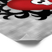 ゴシックダマスクスカルハート装飾 ポスター (角)