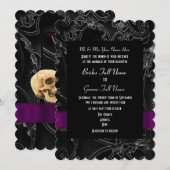 ゴシックダマス結婚ク代替品 招待状 (正面/裏面)